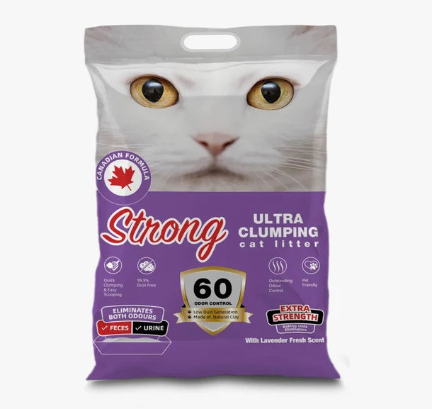 STRONG Ultra Clumping CAT LITTER 25L- Lavender