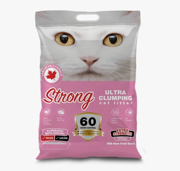 STRONG Ultra Clumping CAT LITTER 25L- Rose