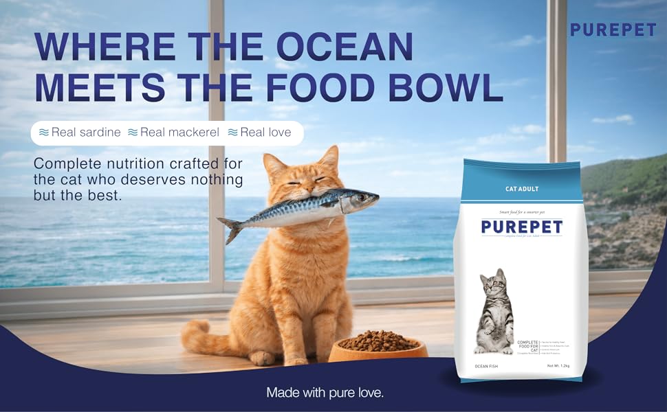 Purepet Adult Dry Cat Food, Ocean Fish, 7 Kg
