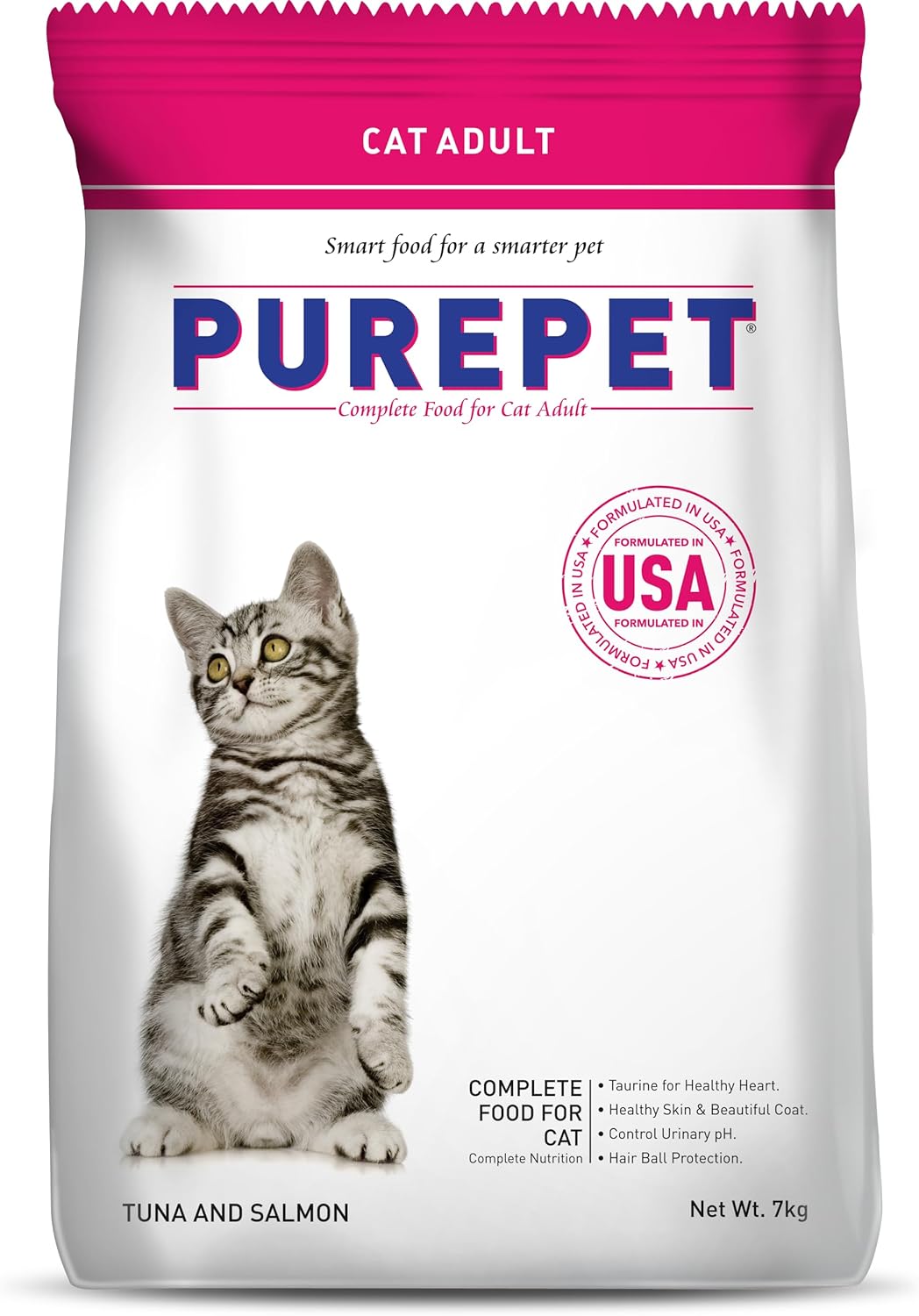 Purepet Adult Dry Cat Food, Tuna &amp; Salmon, 7 Kg