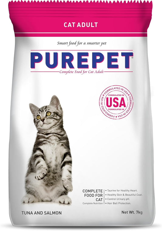 Purepet Adult Dry Cat Food, Tuna &amp; Salmon, 7 Kg