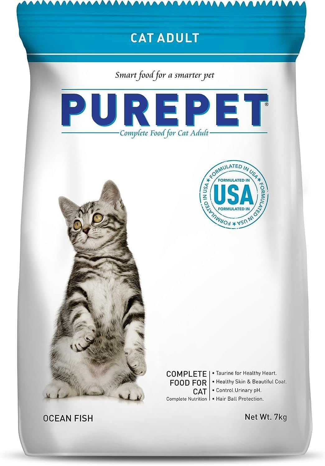 Purepet Adult Dry Cat Food, Ocean Fish, 7 Kg