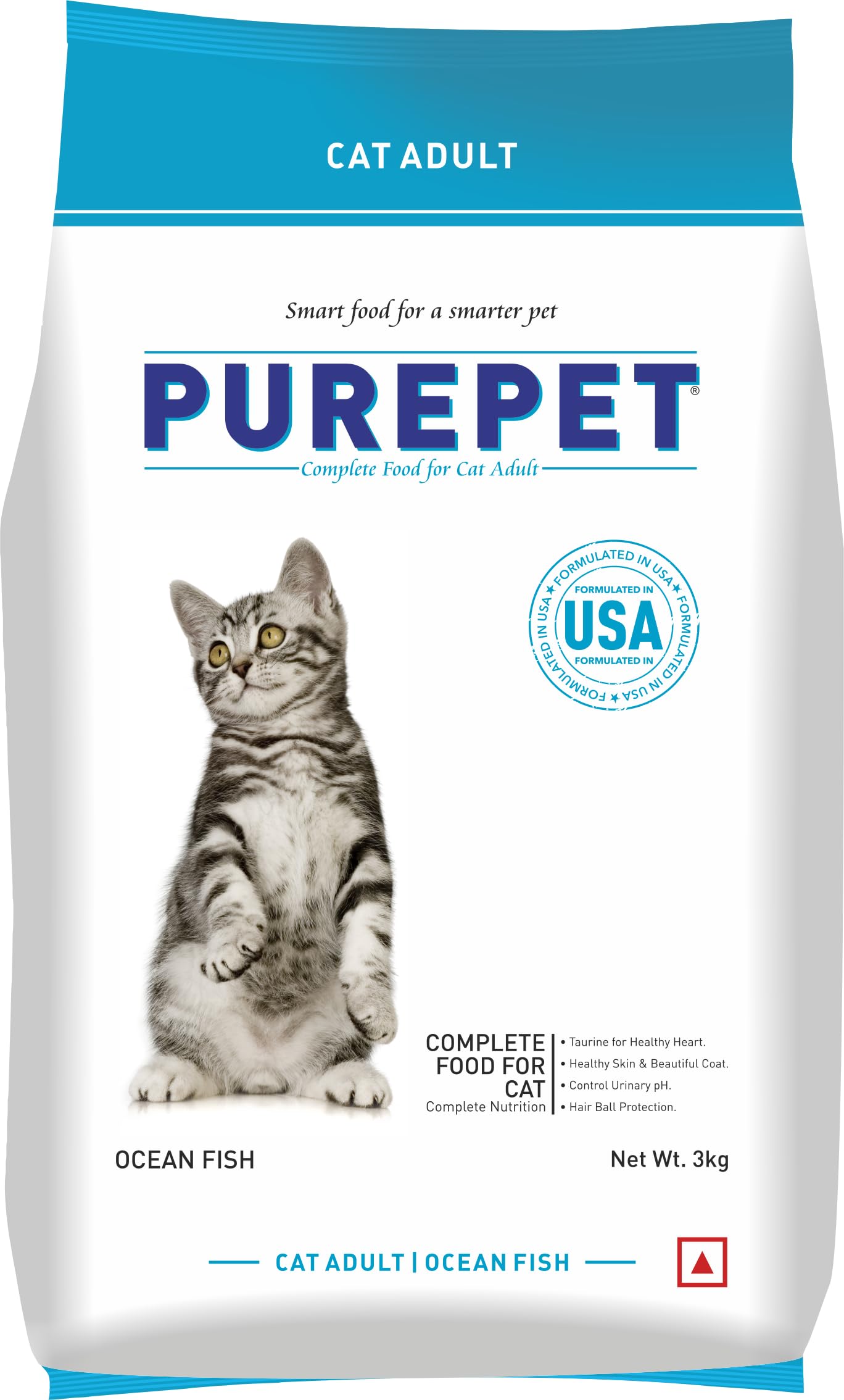 Purepet Adult Dry Cat Food, Ocean Fish, 3 Kg