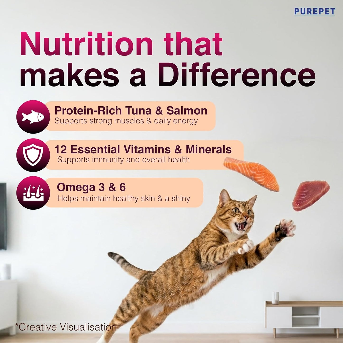 Purepet Adult Dry Cat Food, Tuna &amp; Salmon, 7 Kg